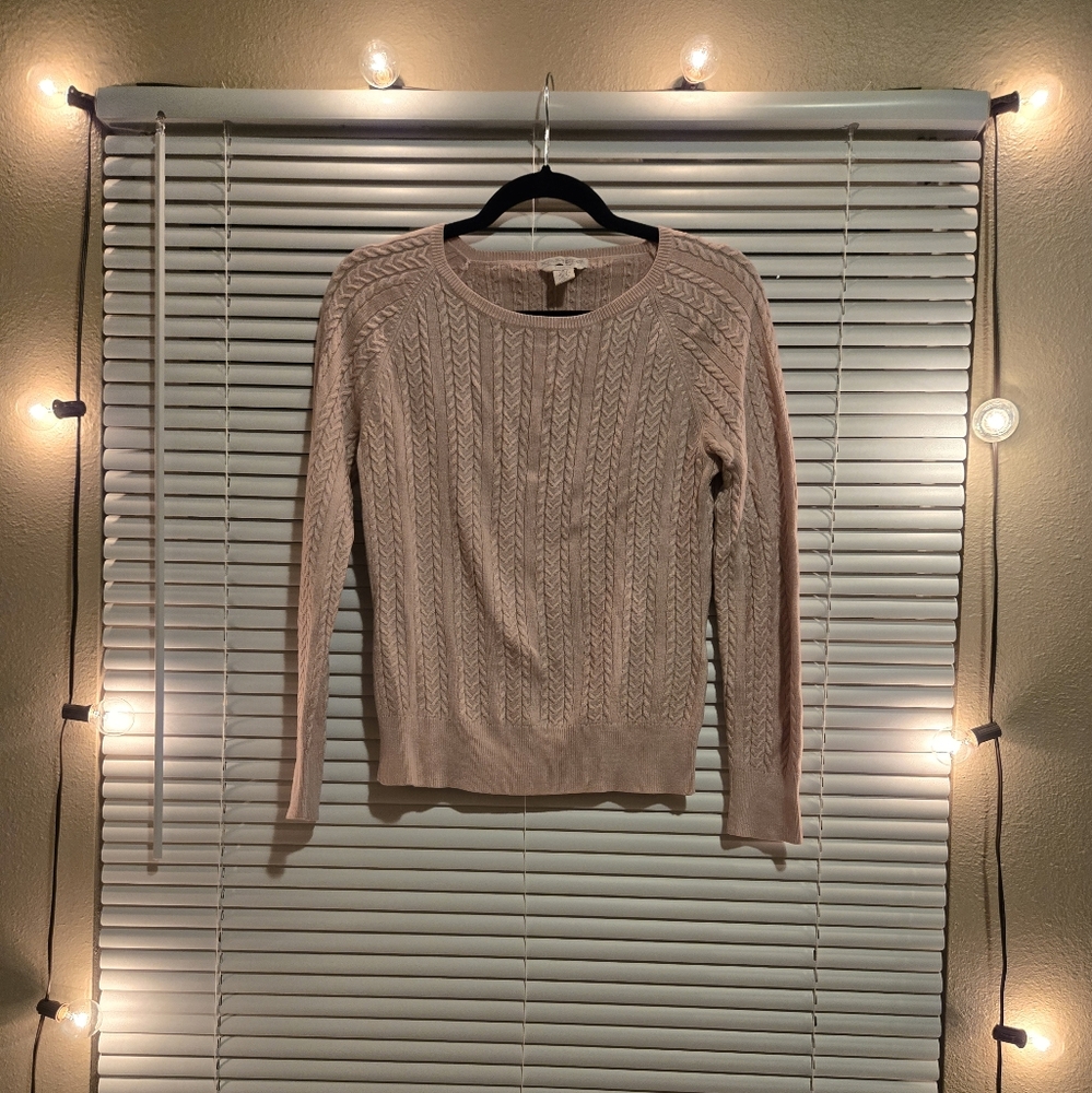Pink Cable Knit Sweater